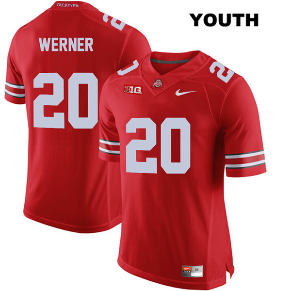 Ohio State Buckeyes Youth Pete Werner #20 Red Authentic Nike College NCAA Stitched Football Jersey RF19L15NM